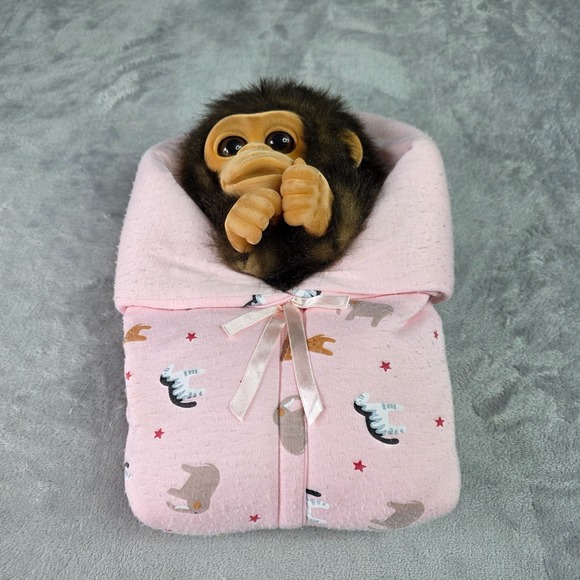 Animal Alley Other - Realistic Vtg Toys R US Animal Alley Flocked Face Baby Monkey Chimpanzee Puppet